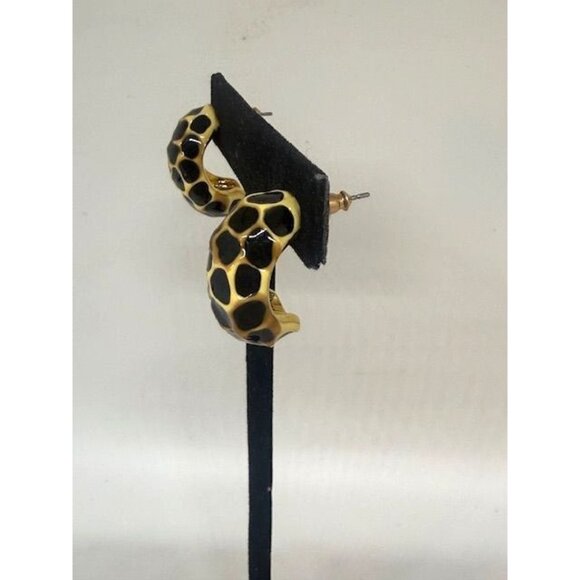 KJL Kenneth Jay Lane (2) Animal Print Earrings for Pierced Ears Tiger/Leopard - Picture 6 of 8